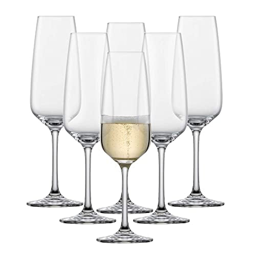 SCHOTT ZWIESEL Sektglas Taste (6er-Set), zeitlose Champagner Gläser mit Moussierpunkt, spülmaschinenfeste Tritan-Kristallgläser, Made in Germany (Art.-Nr. 115674) im Sale