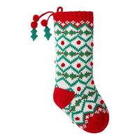 Thumbnail for BUTLERS Strick Weihnachtsstrumpf grün weiß - X-Mas - Nikolausstrumpf zum Befüllen Aufhängen | Deko Weihnachtssocke für Kamin Weihnachtsbaum Treppe | Nikolaus Strumpf Socke Geschenkbeutel Weihnachten im Sale