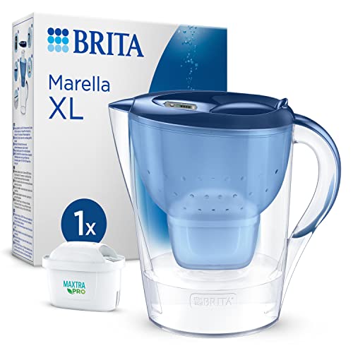 BRITA Wasserfilter Kanne Marella  weiß (3,5l) inkl. 1x MAXTRA PRO All-in-1 Kartusche – Wasserfilter zur Reduzierung von Kalk, Chlor, Blei, Kupfer & geschmacksstörenden Stoffen im Wasser im Sale