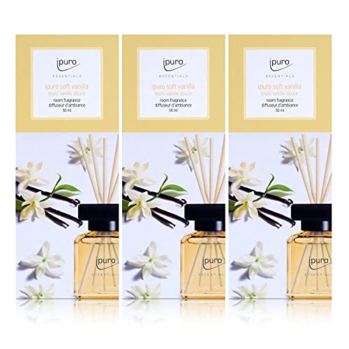 Essentials by Ipuro soft vanilla 50ml room fragrance (3-pack) on sale