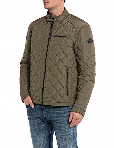 Replay Herren Steppjacke Übergangsjacke ohne Kapuze, Black 098 (Schwarz), im Sale