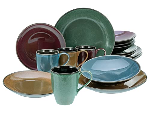 CreaTable, 23858, Marrakesh series, 16-piece tableware set, combination service made of stoneware, dishwasher and microwave safe, quality production on sale