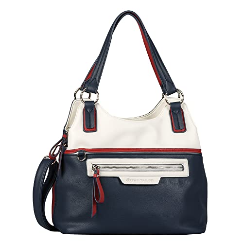 TOM TAILOR Jule Damen Shopper Umhängetasche Reißverschluss Groß Blau im Sale