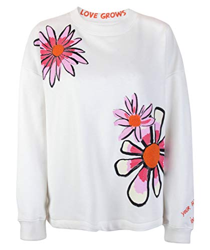 Lieblingsstück Sweatshirt 'UtinaL' mit Blumenmotiv Ecru (110 Offwhite) im Sale
