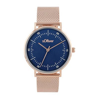 Thumbnail for s.Oliver Armbanduhr Damen Quarzuhr analog, mit Edelstahl Armband, Roséfarben, 3 bar wasserfest, Kommt in Uhren Geschenk Box, 2036553 im Sale