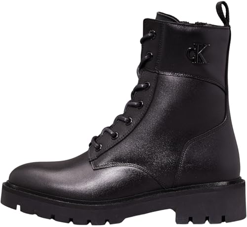 Calvin Klein Jeans Women's Combat Boot MID Zip LTH IN Calf YW0YW01550 Boots, Black (Triple Black), EU on Sale