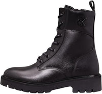 Thumbnail for Calvin Klein Jeans Women's Combat Boot MID Zip LTH IN Calf YW0YW01550 Boots, Black (Triple Black), EU on Sale