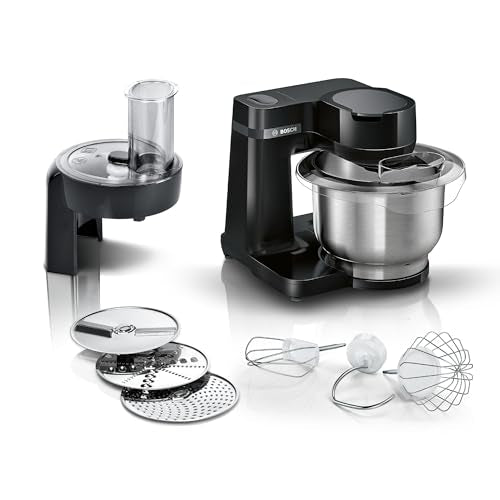 Bosch Series 2 Food Processor MUMS2EB01, 3.8 L stainless steel bowl, planetary mixer, dough hook, stainless steel whisk, continuous shredder, 3 discs, 700 W, black on sale