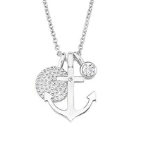 Thumbnail for s.Oliver Kette mit Anhänger 925 Sterling Silber Damen Halsschmuck, mit Zirkonia synth., 40+5 cm, Silber, Anker, Kommt in Schmuck Geschenk Box, 2017246 im Sale