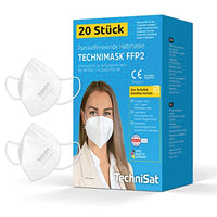 Thumbnail for TechniSat TECHNIMASK FFP2 Maske – 20 Stück Atemschutzmaske (5-lagig mit 3x Meltblown-Vlies, Masken 100% Made in Germany) Farbe: Weiß im Sale