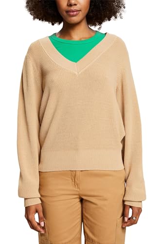 ESPRIT Damen 113EE1I347 Pullover, 295/CREAM BEIGE, Medium im Sale