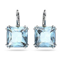 Thumbnail for Swarovski metal alloy, Millenia Drop earrings, octagon cut, white, rhodium-plated on sale