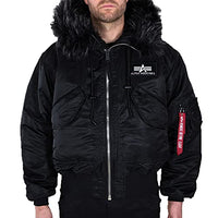 Thumbnail for Alpha Industries Men's 45P Hooded Custom Bomber Jacket, Dark Green, on Sale