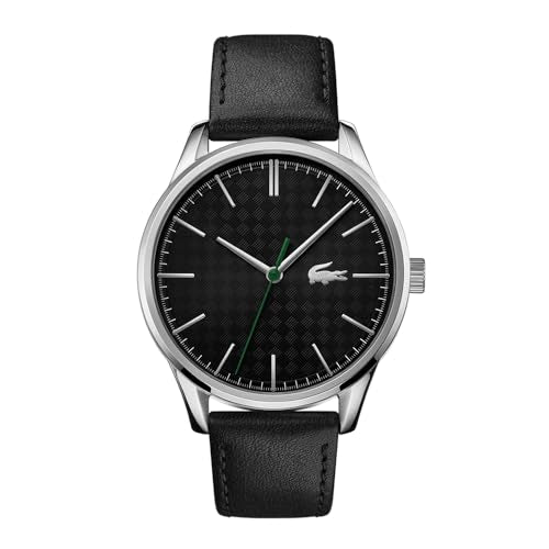 Lacoste Analog Quartz Watch for Men with Black Leather Strap - 2011047 on Sale