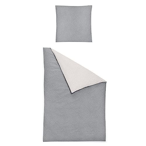 Irisette Edel-Feinbiber Bettwäsche Koala 8487 grau 1 Bettbezug 135 x 200 cm + 1 Kissenbezug 80 x 80 cm im Sale