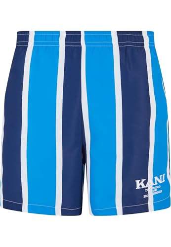 Karl Kani Herren KM242-037-1 Retro Striped Boardshorts Aqua/Navy/White im Sale