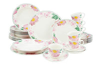 Thumbnail for CreaTable, 22756, Alba Rose series, 30-piece dinnerware set, porcelain combination service, dishwasher and microwave safe, Made in Europe on sale