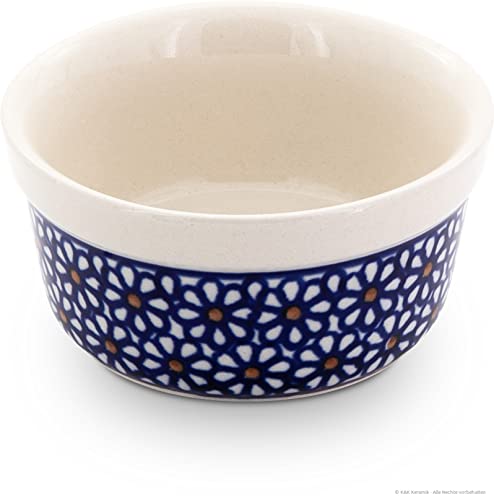 Original Bunzlauer Keramik Dessertschale Ø9,0cm Creme Brulee Soufflee-Förmchen Ragout fin Dip Schale Würzfleisch Auflaufform-Schälchen mit 100 ml für Desserts, Muffins, Pasteten im Dekor 120 im Sale