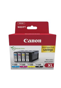 Thumbnail for Canon PGI-1500 CY BK Value Pack 4 Ink Cartridges Longer Yield (Black, Cyan, Magenta, Yellow) Original [Environmentally friendly recycled cardboard packaging 2024] on Sale