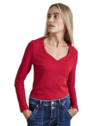Thumbnail for STREET ONE Damen A322227 Shirt Mit Herzausschnitt, Autumn Red,42 im Sale
