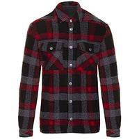 Thumbnail for Almgwand Hochgerenspitze Kariert-Grau-Rot - Lockere wärmende Herren Hemdjacke, im Sale
