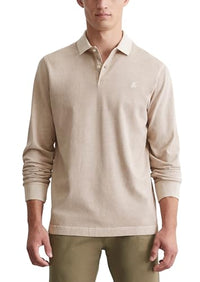 Thumbnail for Marc OߴPolo Herren Langarm-Poloshirt aus Bio-Baumwolle Regular Fit, Beige (Dapple Gray), im Sale