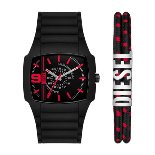 Diesel Herrenuhr Cliffhanger 2.0 quarz/3 Zeiger Uhrwerk 45mm Gehäusegröße mit einem silikonarmband DZ2191set im Sale