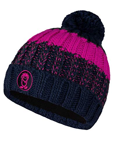 Trollkids Knitted Troll Hat, Steel Blue/Navy/Mango, on Sale