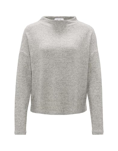 OPUS Damen Langarmshirt | Strukturierte Shirt SICOZY Regular aus weichem Viskose Mix Hazy Fog Melange, 44 im Sale