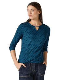 Thumbnail for CECIL Damen B322253 Langarmshirt Mit Cut Out, Celestial Aqua Blue,  EU im Sale