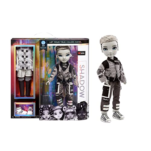 GLITTER BABIES Shadow High Serie - ASH Silverstone - Modepuppe in Grautönen mit schönen schwarzen Haaren, Zwei Designer-Outfits und Accessoires - Zum Sammeln - Für Kinder ab 6 Jahren im Sale