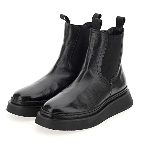 Mjus Base Chelsea Boots Glattleder Uni Chelsea Boots schwarz Leder Plateau im Sale