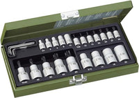 Thumbnail for Proxxon 23102 TX-Steckschlüssel Spezialsatz Innen- und Außen Torx mit 6,3mm (1/4) & 12,5mm (1/2) Antrieb TX8 – TX60 24teilig Werkzeug Stahlkasten im Sale