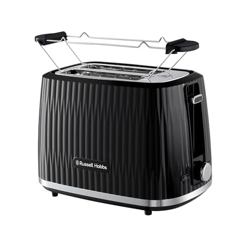 Russell Hobbs Toaster [für 2 Scheiben] Eden (6 Bräunungsstufen, Hebefunktion, Auftau-, Aufwärm- & Stoppfunktion, Krümelschublade, Brötchenaufsatz, Schwarz) 27371-56 im Sale