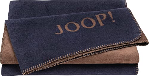 Joop! Plain Doubleface Blankets in Marine-Caramel 150x200 cm on Sale