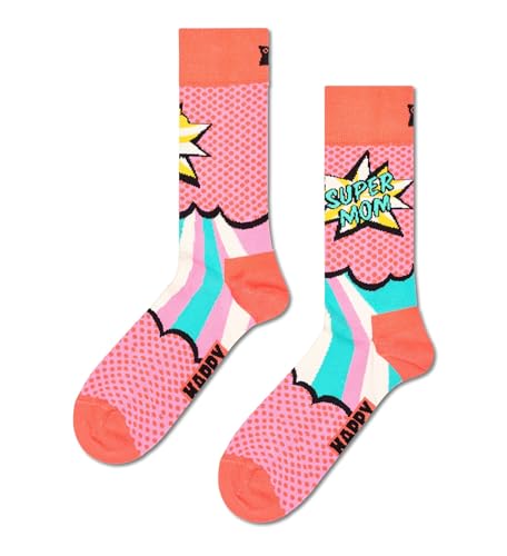 Happy Socks Damen Super Mom Socken, Mehrfarbig (Multicolour 400), 4/7 (Herstellergröße: 36-40) im Sale