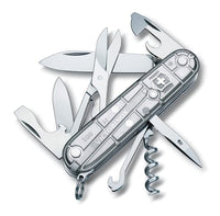 Thumbnail for Victorinox Swiss Army Knife, Climber, Multitool, Swiss Army Knife, 14 Functions, Blade, Corkscrew, Silver Transparent on Sale