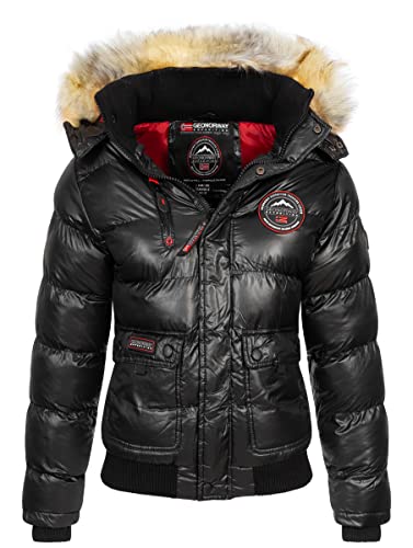 Geographical Norway Bugs Lady - Winter Jacket Women Warm Quilted Man Autumn Winter - Warm Coat Jacket Light Hood - Down Jacket Windstopper Long Sleeve Padding - Women (Navy Blue L) on Sale