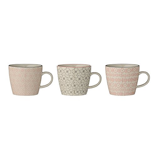 Bloomingville Tassen Cécile 3er Set, Rose-Farben/Grau, Rose-Farben/Grau im Sale