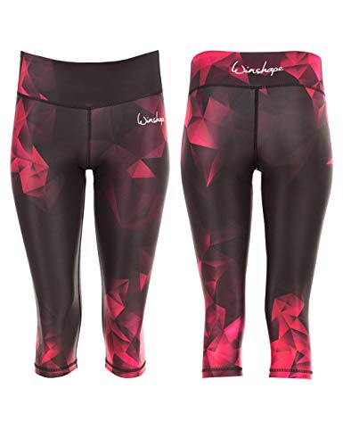 Winshape Damen Functional Power Shape ¾-Tights AEL202 Rubin, Slim Style mit Anti-Rutsch-Effekt, Fitness Freizeit Sport Yoga Workout ¾-Leggings, im Sale
