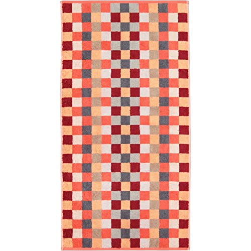 Cawö Home Handtücher Unique Karo 942 Koralle - 22 Duschtuch 70x140 cm im Sale