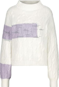 Thumbnail for MONARI Colourblocking-Pullover mit Zopfmuster Off-White - 40 im Sale