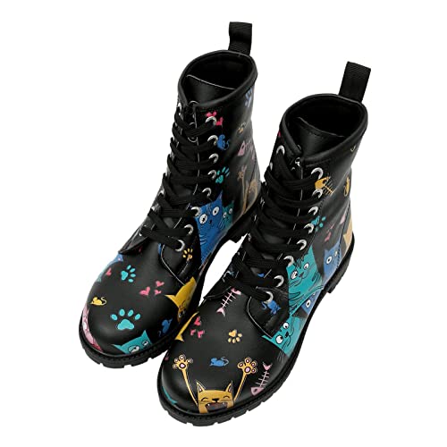 DOGO Vegane Damen Boots Stiefeletten - Cat Lovers 40 im Sale