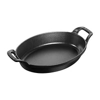 Thumbnail for STAUB Ofenform/Servierplatte/Auflaufform, oval mit 2 Griffen, 24 cm, 1 L, Gusseisen, Für alle Herdarten inkl. Induktion & Backofen, stapelbar, Schwarz im Sale