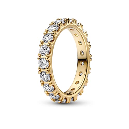 PANDORA Timeless Funkelnde Reihe Ewigkeits-Ring aus 14 Karat vergoldeter Metalllegierung mit klaren Cubic Zirkonia Steinchen in der im Sale