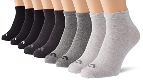 Head Unisex Sneaker Socks, Black/Grey, 39/42 (9-pack) on sale