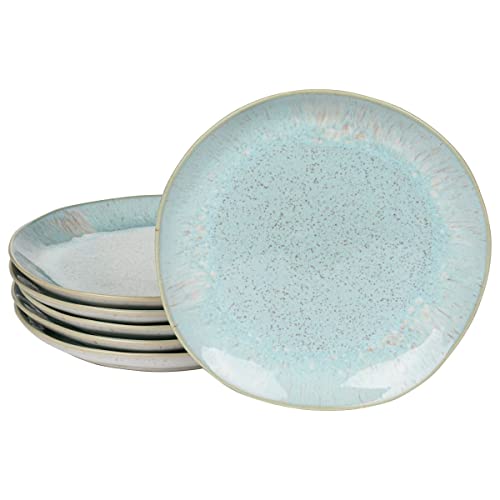 s2t Casafina Eivissa Kuchenteller/Dessertteller/Salatteller, innen meerblau, außen beige, geprenkelt, D 22cm im Sale
