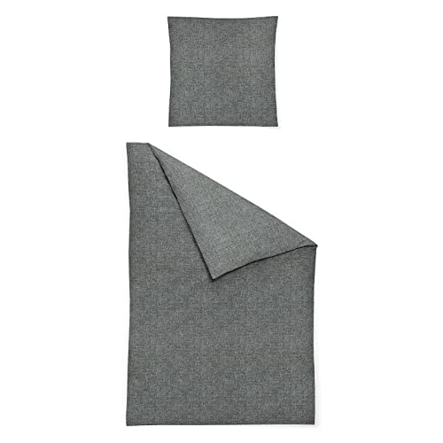 Irisette Flausch-Cotton Bettwäsche Samt Northampton grün, 1 Bettbezug 135 x 200 cm + 1 Kissenbezug 80 x 80 cm im Sale