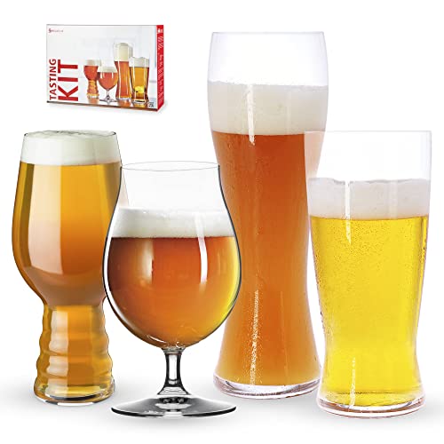 Spiegelau 4-teiliges Bier-Verkostungs-Glas-Set, Bier-Tasting-Set, Biergläser, Kristallglas, 540/ 440/560/700ml, Beer Classics, 4991695 im Sale