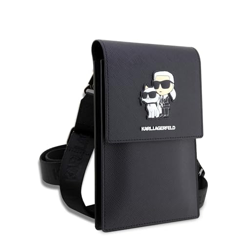 KARL LAGERFELD Tasche KLWBSAKCPMK Schwarz Saffiano Karl & Choupette im Sale
